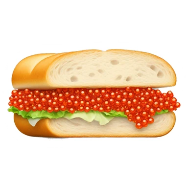 sandwich with red caviar sticker