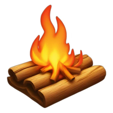 fire burning on wood on beach sticker
