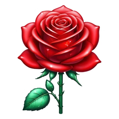glitter red crystal rose sticker