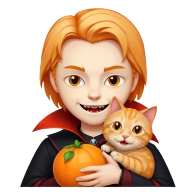 vampire cradling orange tabby sticker