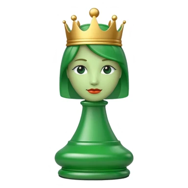 green chess queen piece sticker