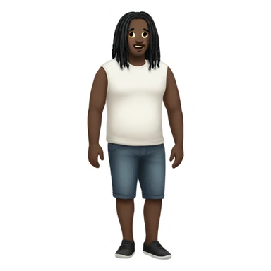 plus size pale skin man with black locs full body sticker
