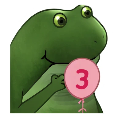light pink balloon number 3 sticker