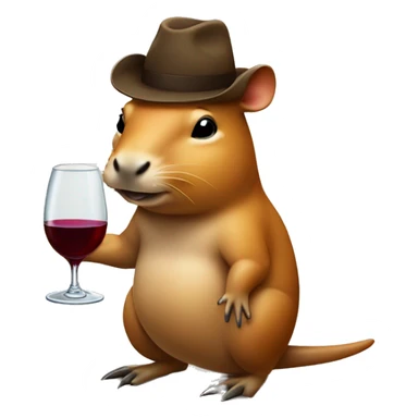 Capivara com terno e taça de vinho sticker