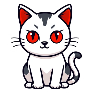 glowing red scary cat with red eyes sticker
