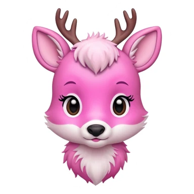 Bambi deer cute, pink and white sticker