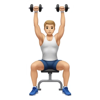 Seated Dumbbell Tricep Extension, 90-degree elbows back sticker