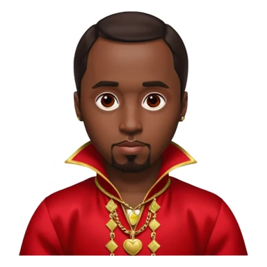 P.Diddy with dark brown hair, red outfit sticker