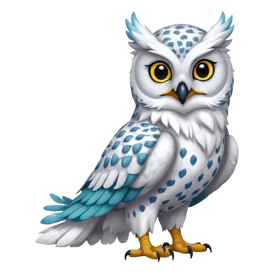 Beaked beaky beak-mouthed Realistic wild natural elegant pretty beautiful handsome shiny colorful furry 4-legged digitigrade gryphon-griffin-snow-leopard-snowy-owl-fusion-hybrid-fursona-furry-animal-creature, full body, hyper-realism, long tufted tail sticker