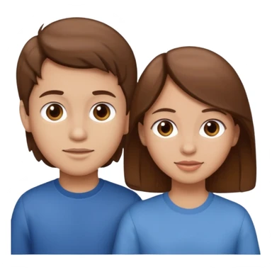 Fight girl and boy Brown hair  sticker
