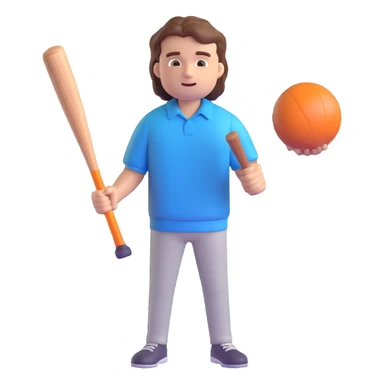 Stranger Things series, 3D emoji style, Steve Harrington with a bat sticker