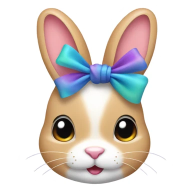 Bunny wearing a bow sticker