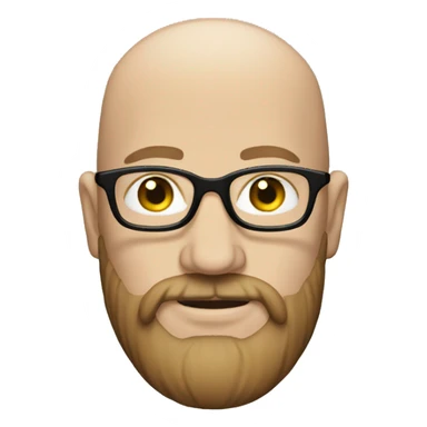 Bald white man with glasses and long brown beard sticker
