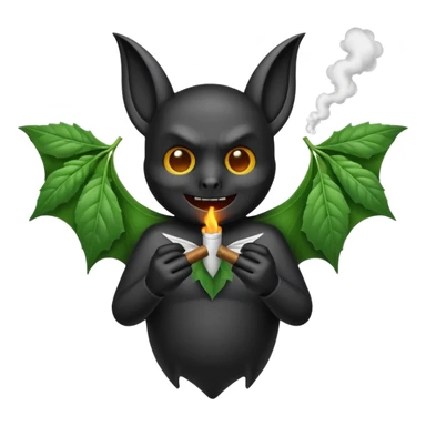 Bat smoking a marijuana jointwhile flying  sticker