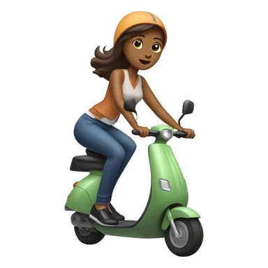 a women on electric scooter rob sticker