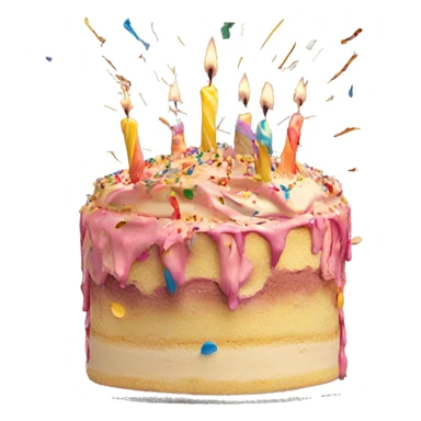 birthday cake smashed on someone’s face sticker