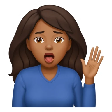 black woman Yawning with Hand on Mouth, sticker