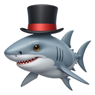 Shark with a top hat sticker