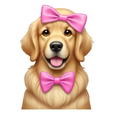 Golden retriever with a pink bow sticker
