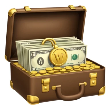 open wifi money filled briefcase sticker