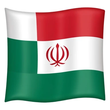 square iranian flag green white and red  sticker