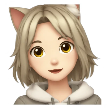 Cat girl anime sticker