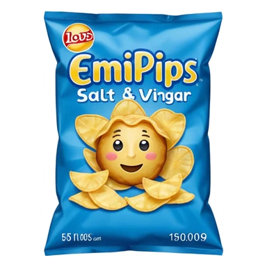 Realistic salt and vinegar potato chip bag sticker