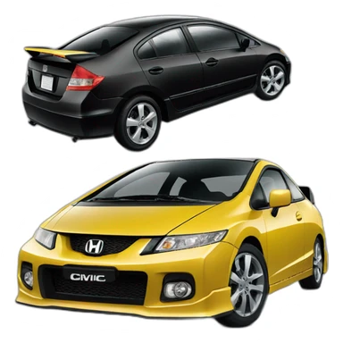 honda civic 2008 brazilian si black sticker