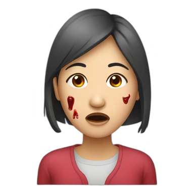 asian woman nosebleeding sticker