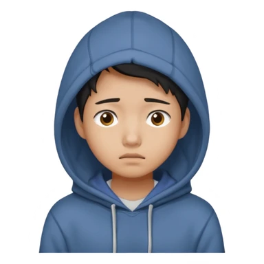 South Korean college student with a worried face (melange hoodie) sticker