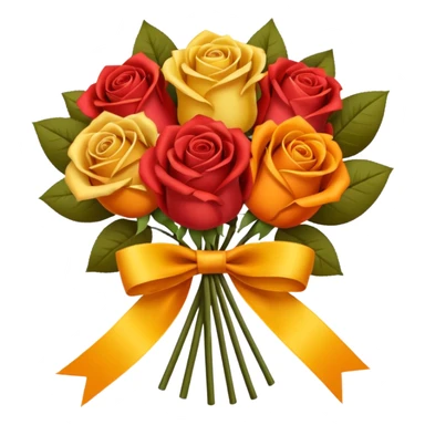 Bouquet roses satin autumn sticker