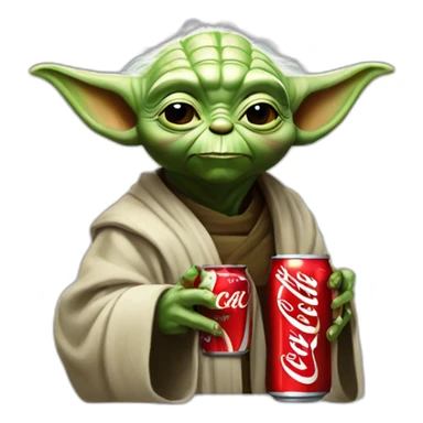 yoda drink a coca cola sticker