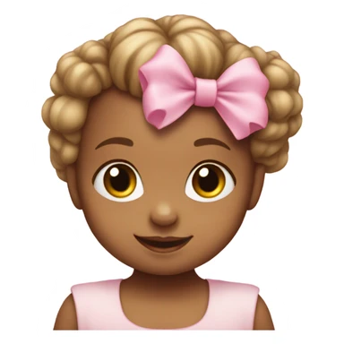 Baby girl with pink bow in her hair  sticker