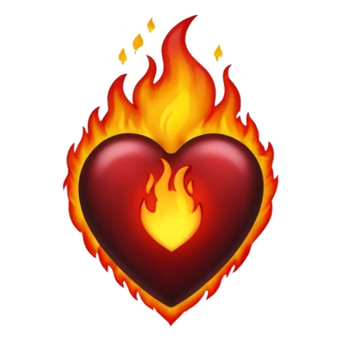 Black Heart on fire sticker