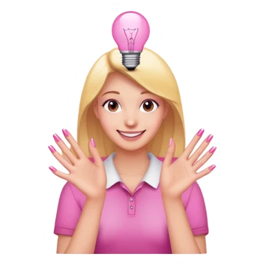 Pink lightbulb nail room sticker