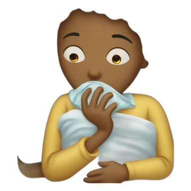 Sick woman having a cold sticker