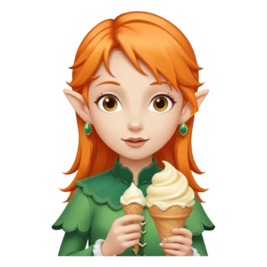 
a girl elf in orange hair with vanilla ice cream




 sticker