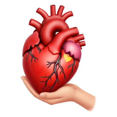 cœur humain plein de sang qui coule dans une main  sticker