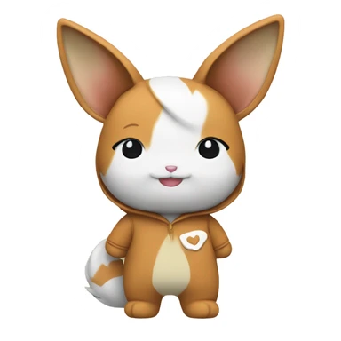 Hello kitty wearing an Eevee onesie  sticker