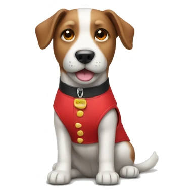 Dog with a red vest sticker