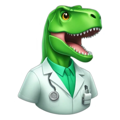 green t-rex head in lab uniform sticker