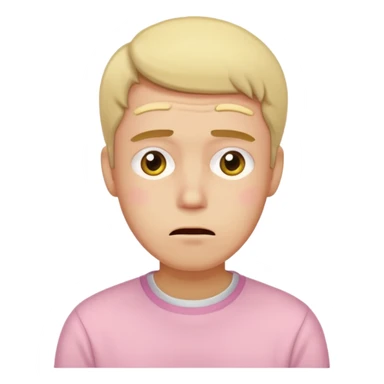 the embarrassed man in soft pink, beige and yellow pastel colors sticker