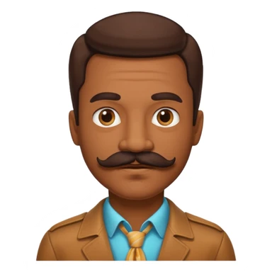 Retro 70s man face sticker