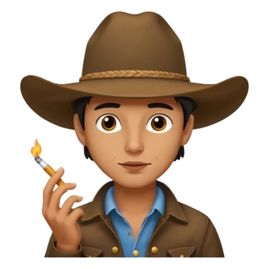 Vaquero joven fumando  sticker