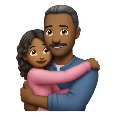 Daddy hugging daughter  sticker
