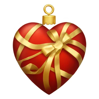 One red and gold Christmas heart sticker