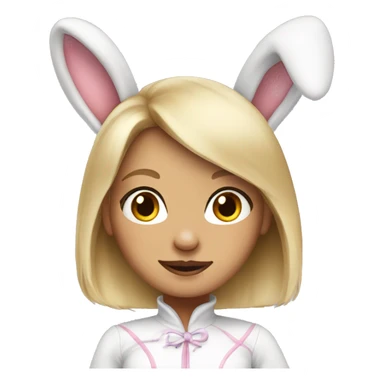 blonde girl in a bunny costume  sticker