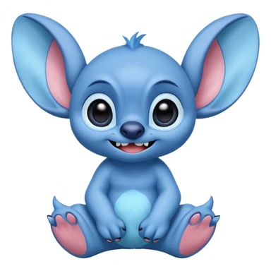 Stitch the blue alien from Lilo & Stitch in a happy pose sticker