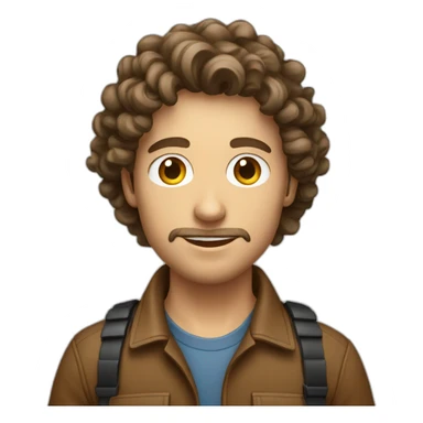 Male Photographer Caucasian curly brunette sticker