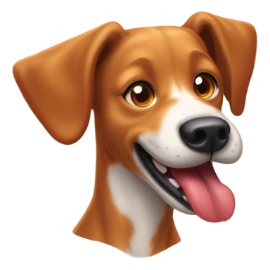 Red healer dog breed with its tongue out panting  sticker